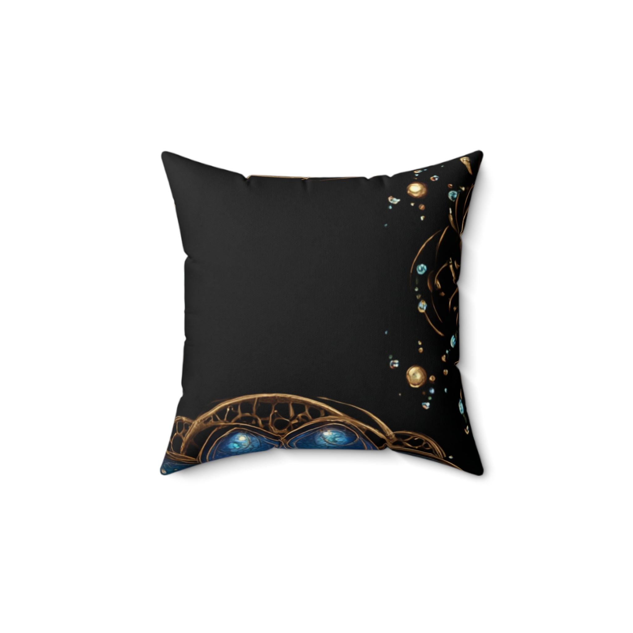 Celestisl Bohemian Gold & Teal Mandala Faux Suede Pillow