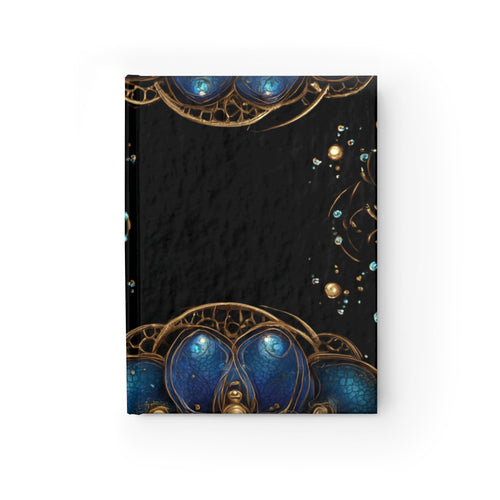 Celestial Mandala Journal - Gold & Sapphire Ruled Notebook