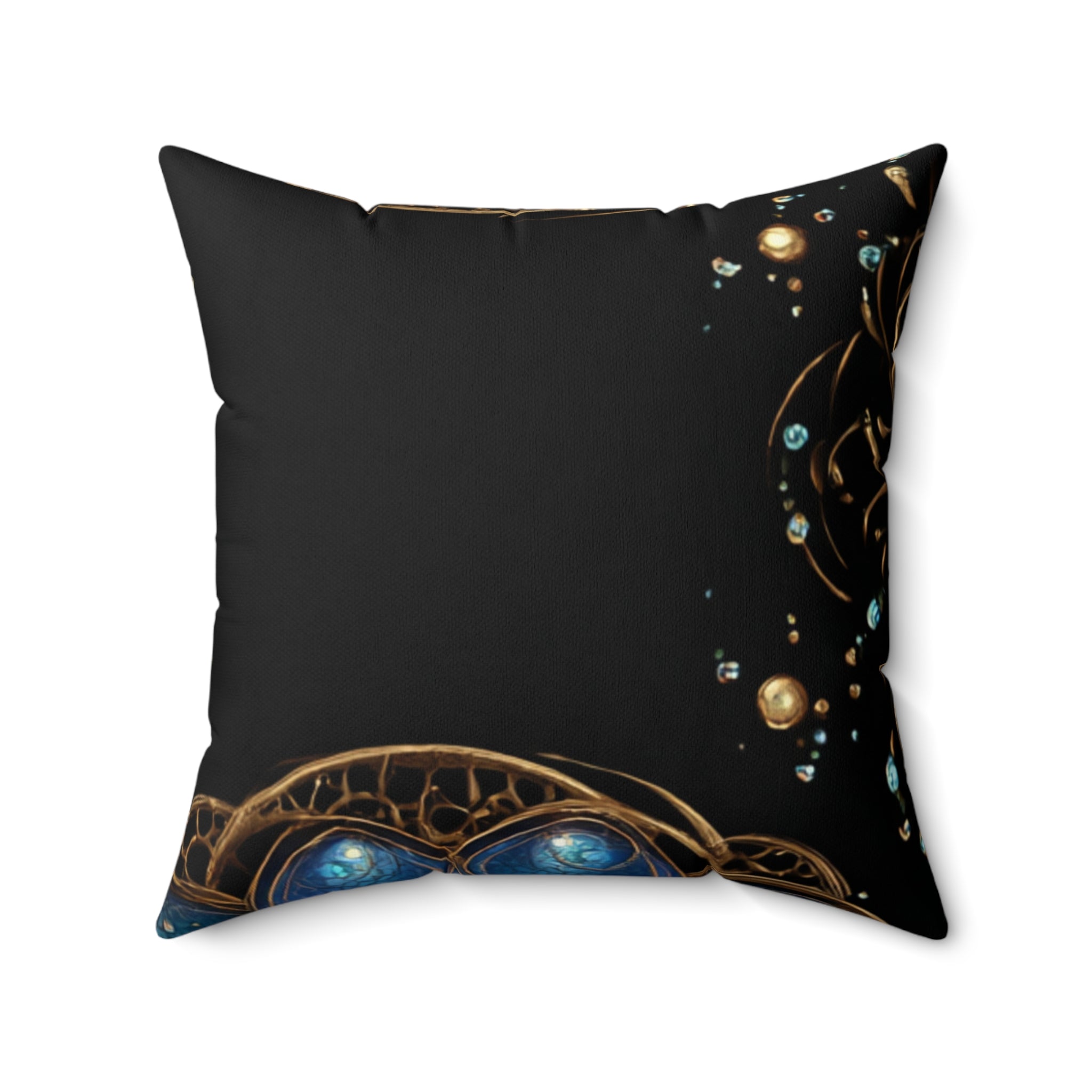 Celestisl Bohemian Gold & Teal Mandala Faux Suede Pillow
