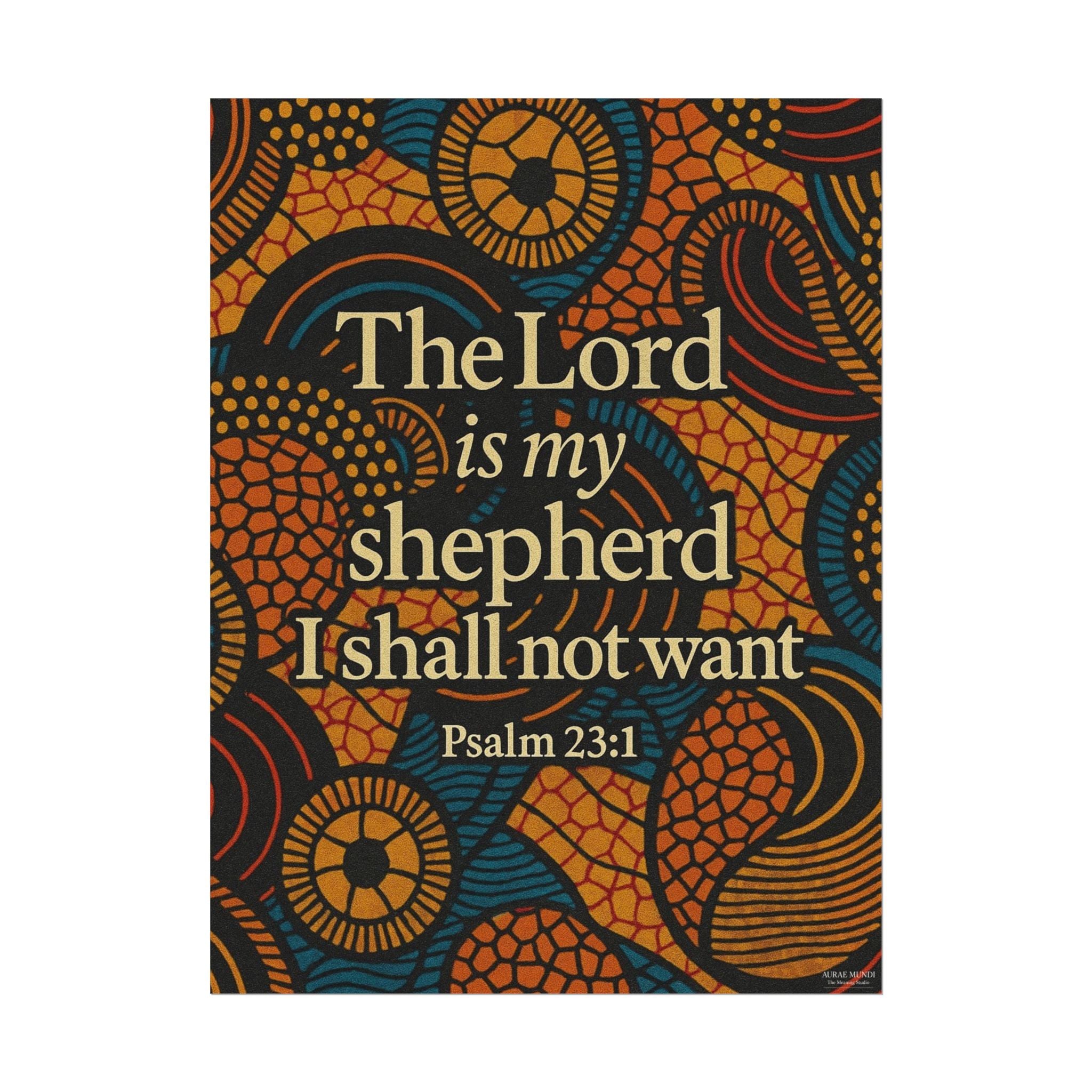 Psalm 23:1 Watercolor Poster - "The Lord Is My Shepherd" Matte Wall Art