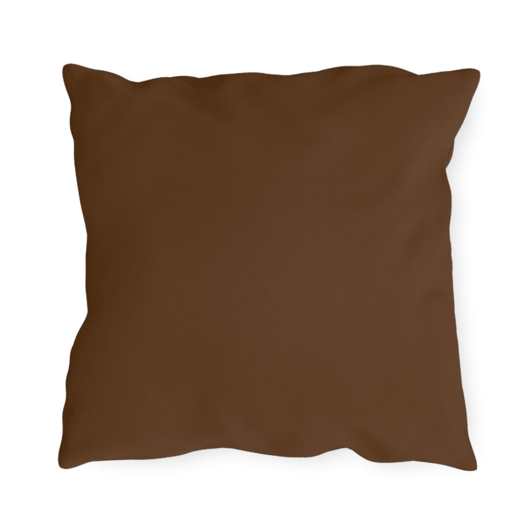Gilded Poinsettia Outdoor Throw Pillow — Weather-Resistant Patio Cushion