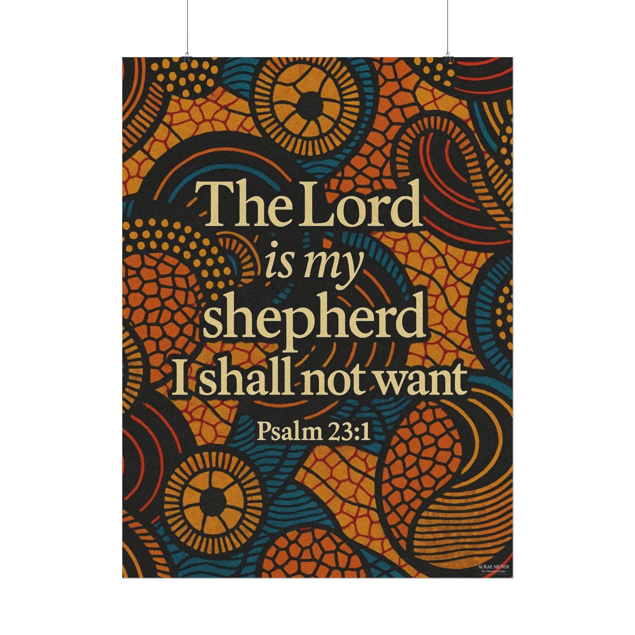 Psalm 23:1 Watercolor Poster - "The Lord Is My Shepherd" Matte Wall Art