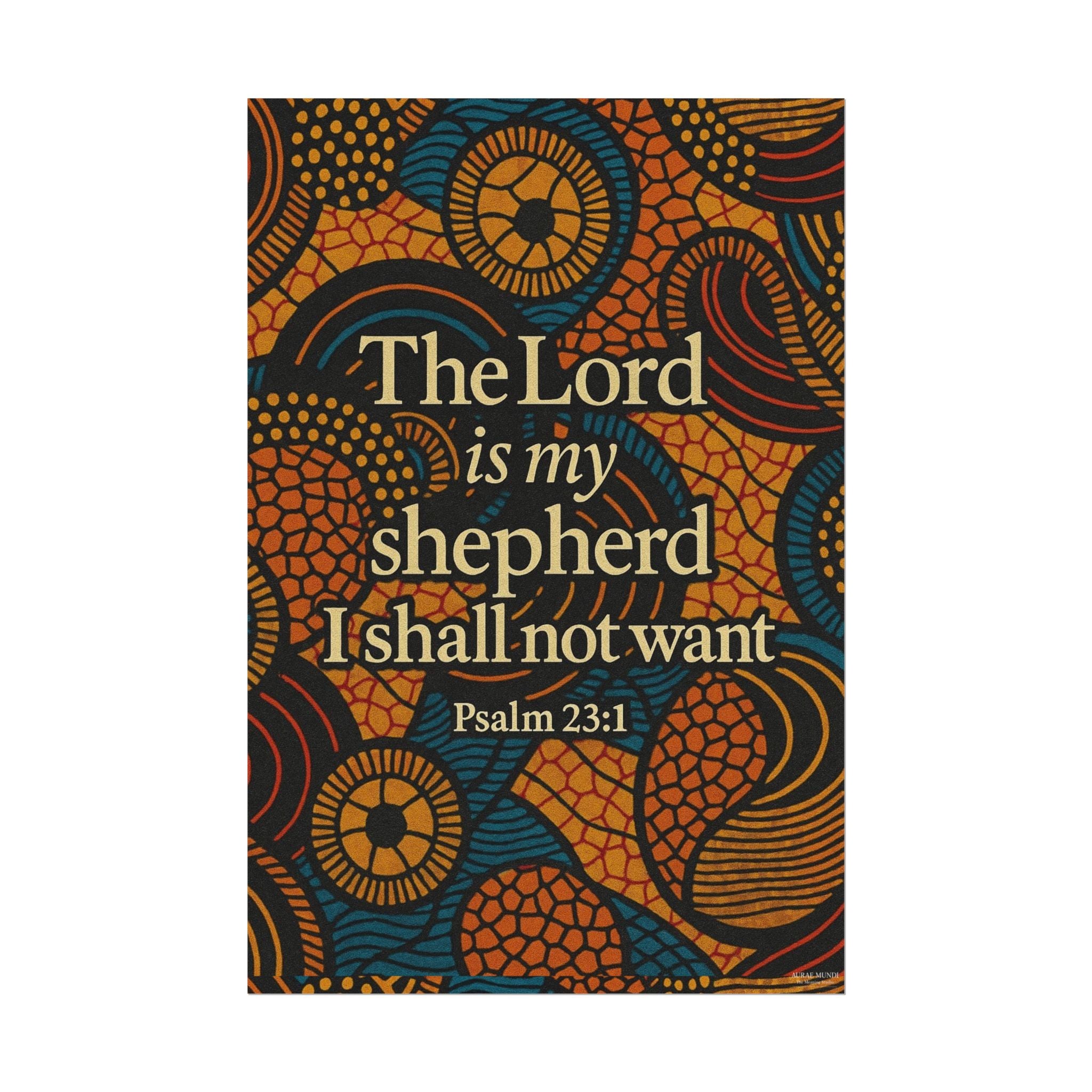 Psalm 23:1 Watercolor Poster - "The Lord Is My Shepherd" Matte Wall Art