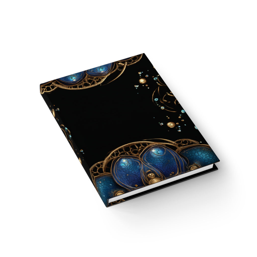 Celestial Mandala Journal - Gold & Sapphire Ruled Notebook