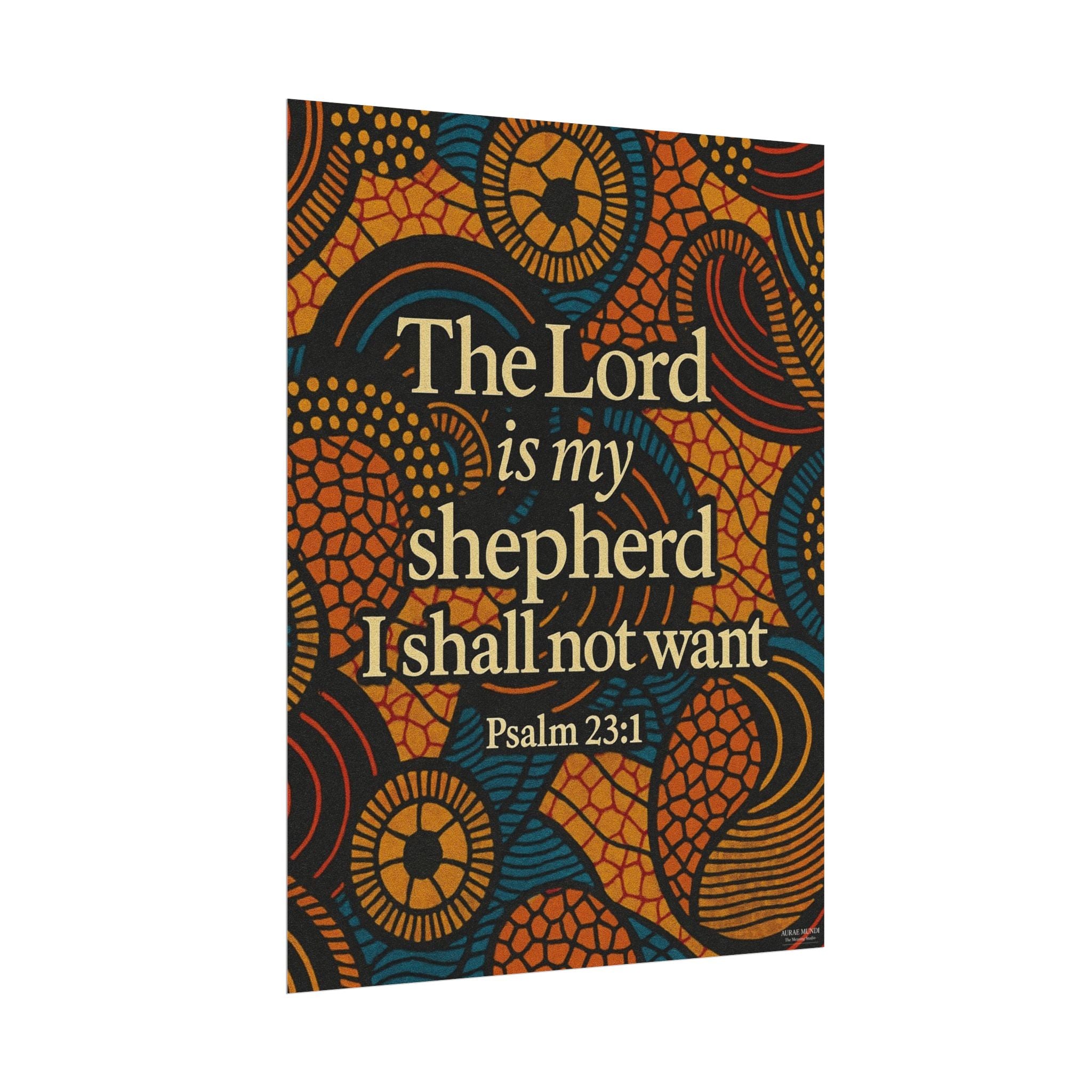 Psalm 23:1 Watercolor Poster - "The Lord Is My Shepherd" Matte Wall Art