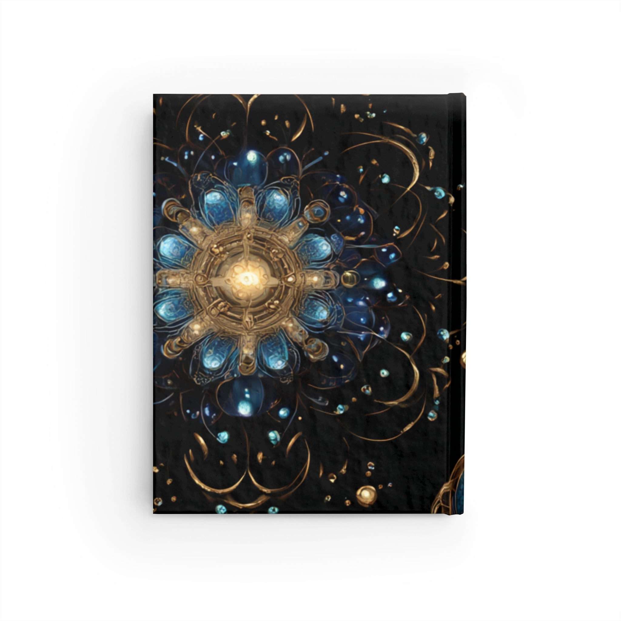 Celestial Mandala Journal - Gold & Sapphire Ruled Notebook