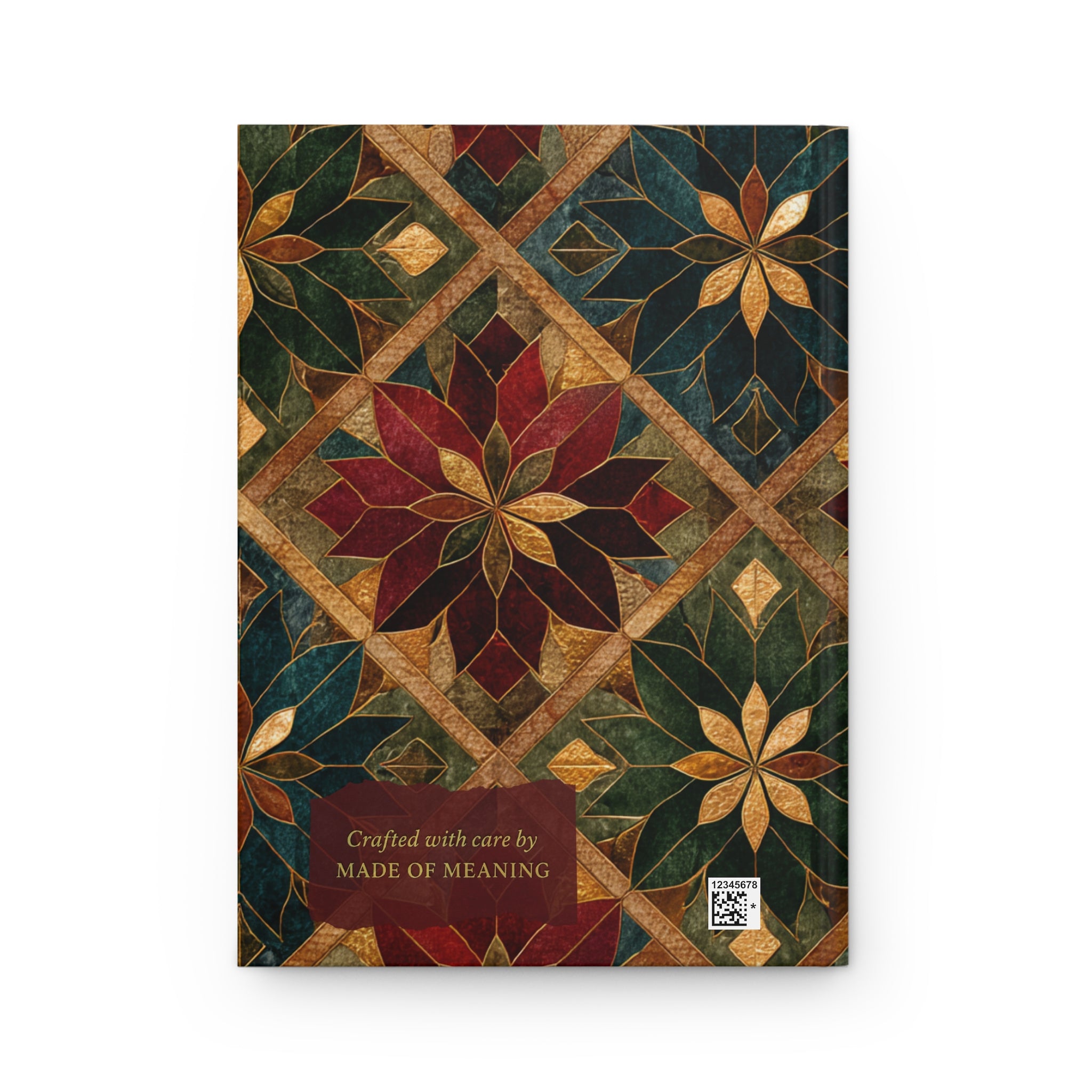 Gilded Poinsettia Mosaic Hardcover Journal — 'My Journal' Matte Notebook