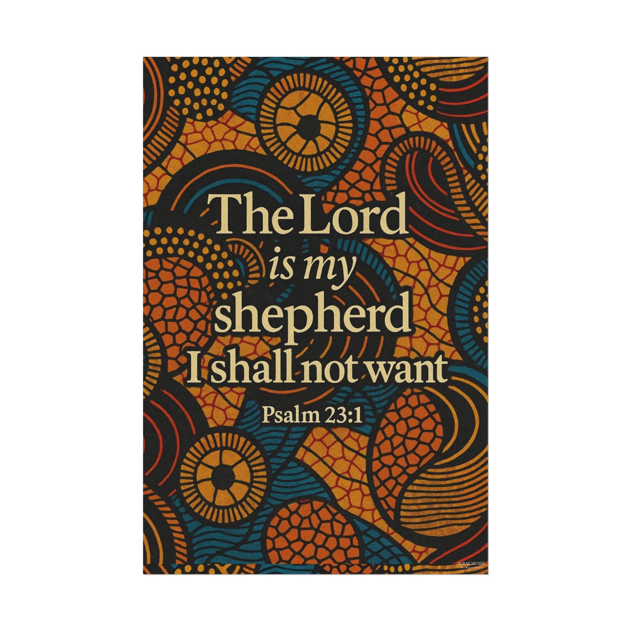 Psalm 23:1 Watercolor Poster - "The Lord Is My Shepherd" Matte Wall Art
