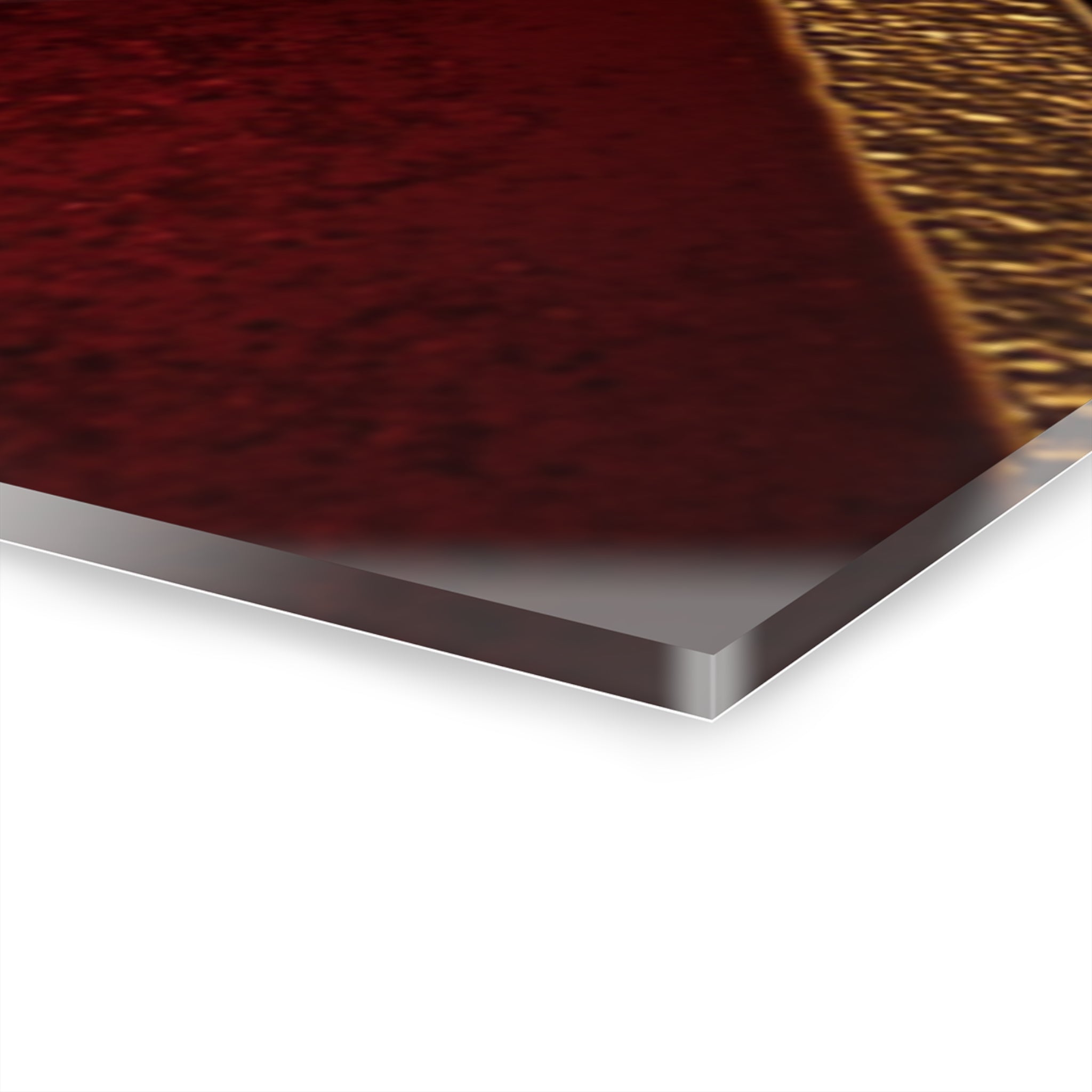 Elegant Red & Gold Geometric Triptych – Luxury Acrylic Wall Art